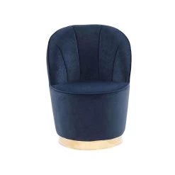 Beliani Fauteuil ALBY - Blauw Fluweel -ZitMeester ComfortDesign df030554ff204851a111c206361bd37d