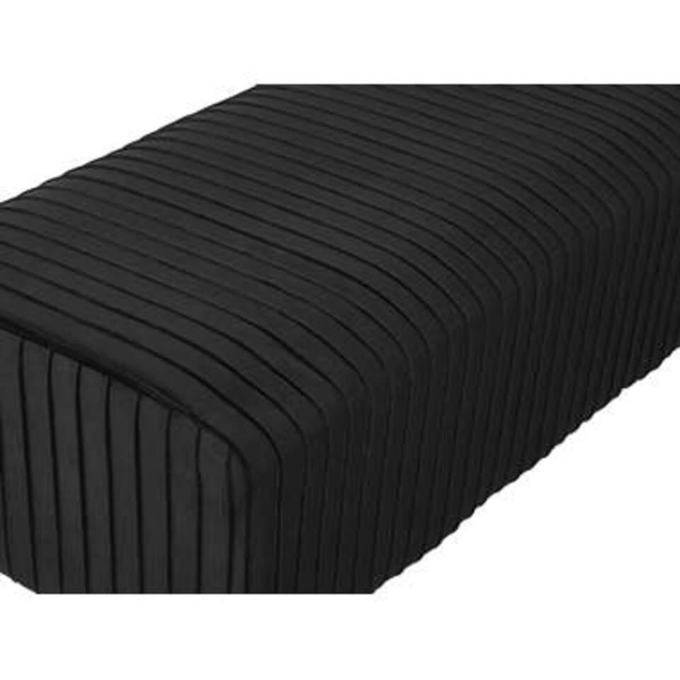 Beliani Hocker PATERSON - Zwart Fluweel 6 Beliani Hocker PATERSON - Zwart Fluweel - Image 4