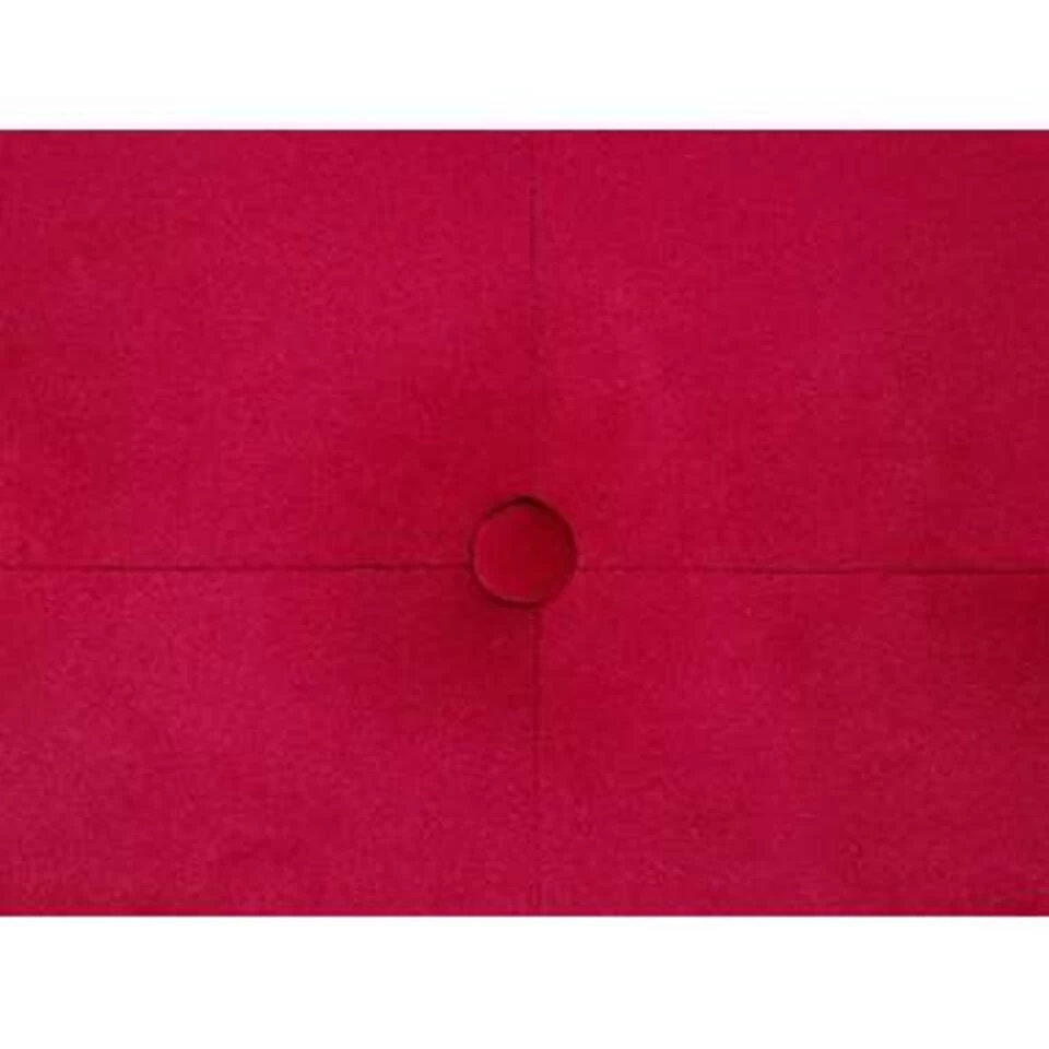 Beliani Poef TAMPA - Rood Fluweel 5 Beliani Poef TAMPA - Rood Fluweel - Image 3