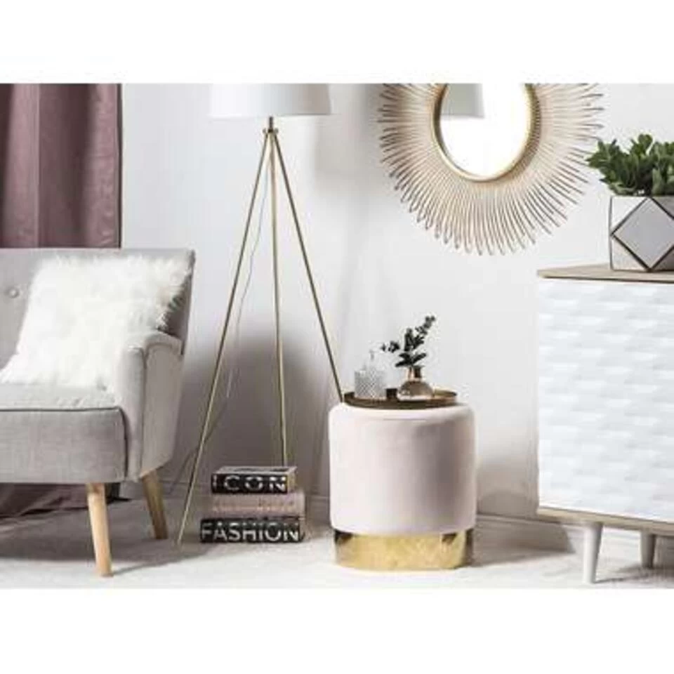 Beliani Poef SOPHIA - Roze Fluweel 4 Beliani Poef SOPHIA - Roze Fluweel - Image 2