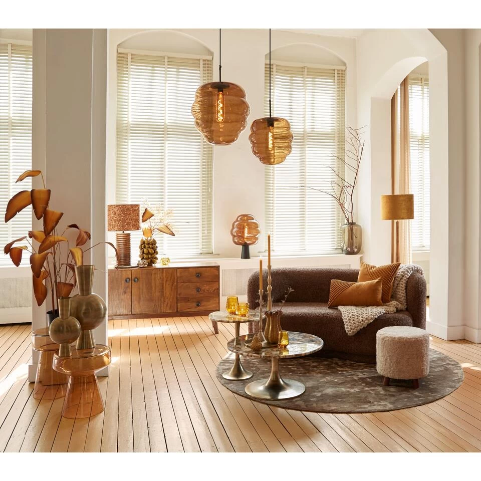 Poef Kimi - Oranje - Ø40cm 4 Poef Kimi - Oranje - Ø40cm - Image 2