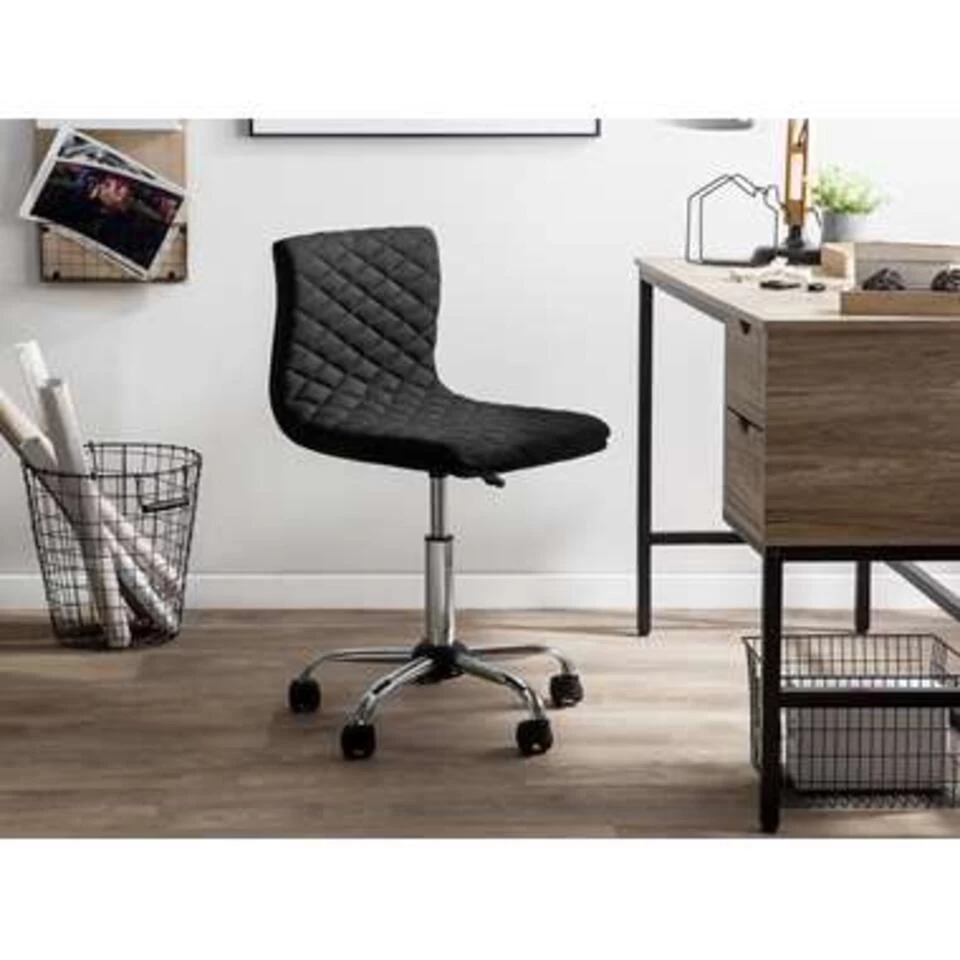 Beliani Bureaustoel ORLANDO - Zwart Polyester 4 Beliani Bureaustoel ORLANDO - Zwart Polyester - Image 2