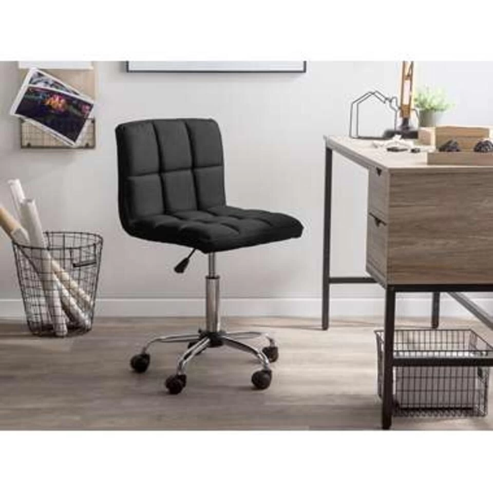 Beliani Bureaustoel MARION - Zwart Polyester 4 Beliani Bureaustoel MARION - Zwart Polyester - Image 2