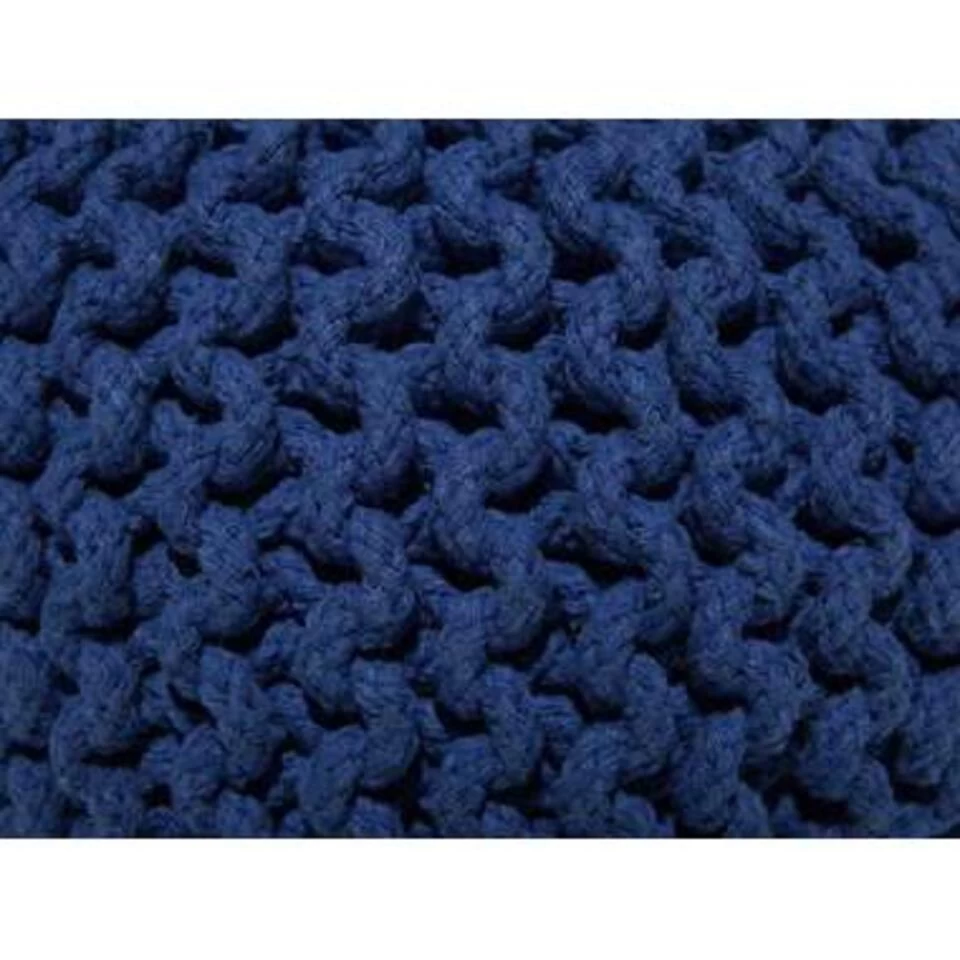 Beliani Poef CONRAD - Blauw Katoen 5 Beliani Poef CONRAD - Blauw Katoen - Image 3