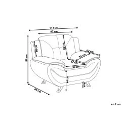 Beliani Fauteuil LEIRA - Grijs Kunstleer 8 Beliani Fauteuil LEIRA - Grijs Kunstleer -ZitMeester ComfortDesign ed21eb42995a453494415f54bc8bb56f