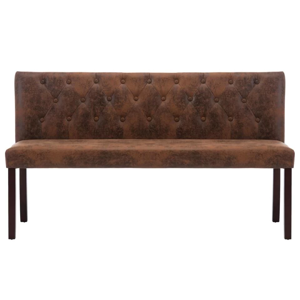 VidaXL Bankje 148,5 Cm Kunstsuède Bruin 5 VidaXL Bankje 148,5 Cm Kunstsuède Bruin - Image 3