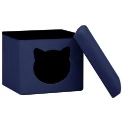 VidaXL Opbergkruk Met Kattenpatroon Inklapbaar Stof Blauw -ZitMeester ComfortDesign f2a957418d6c46faa244dab717f5b147