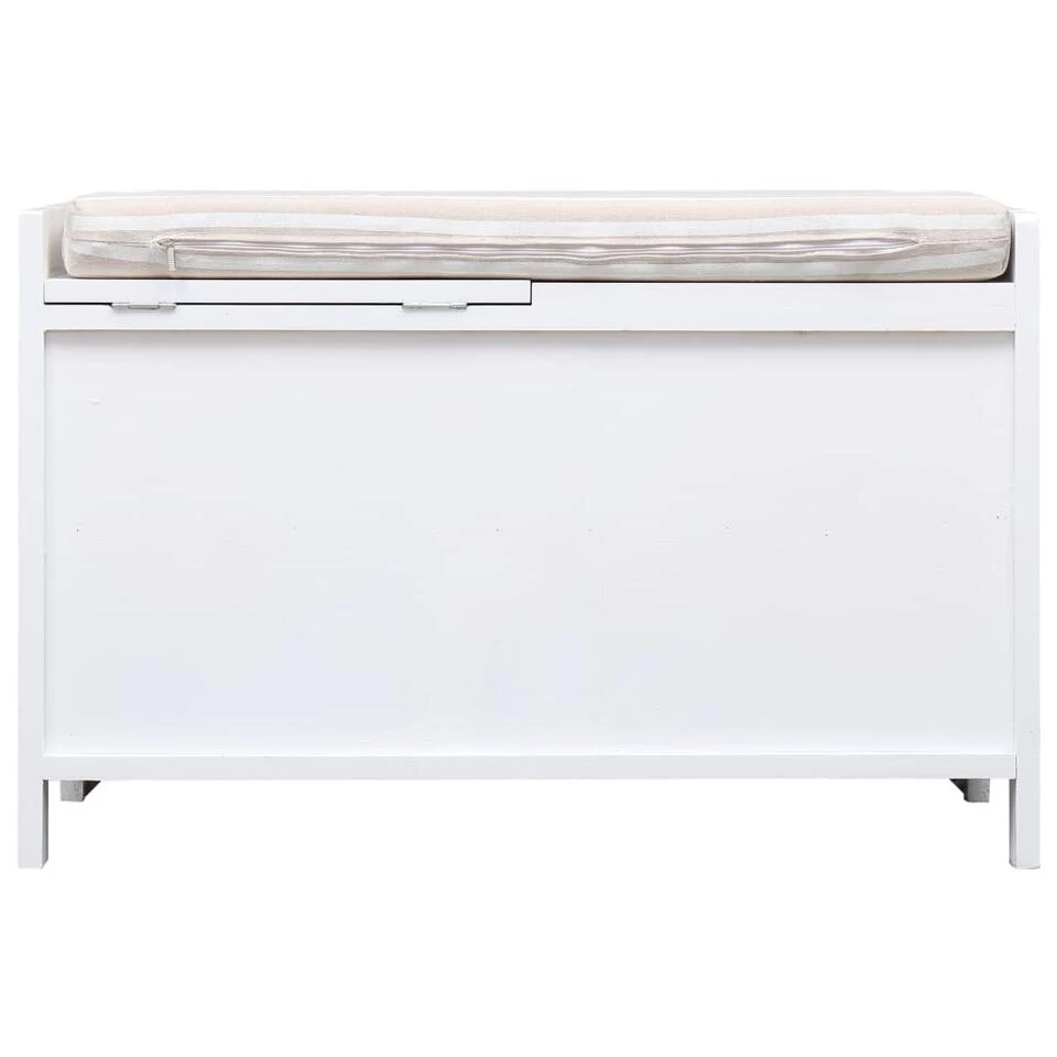 VidaXL Halbank 70x33,5x45 Cm Paulowniahout Wit 5 VidaXL Halbank 70x33,5x45 Cm Paulowniahout Wit - Image 3