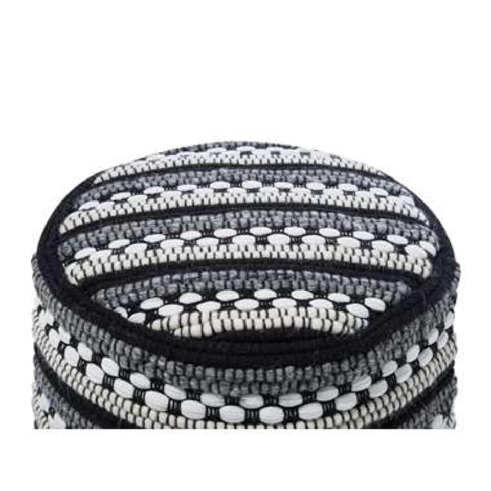 Beliani Poef GUNTUR - Wit Wol, Katoen 6 Beliani Poef GUNTUR - Wit Wol, Katoen - Image 4