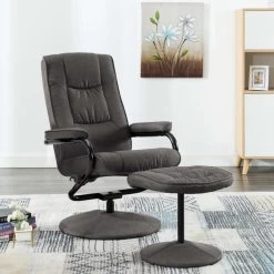 VidaXL Fauteuil Verstelbaar Met Voetenbankje Stof Donkergrijs -ZitMeester ComfortDesign fcc133d09ea04568bbe0d8d01c342b10