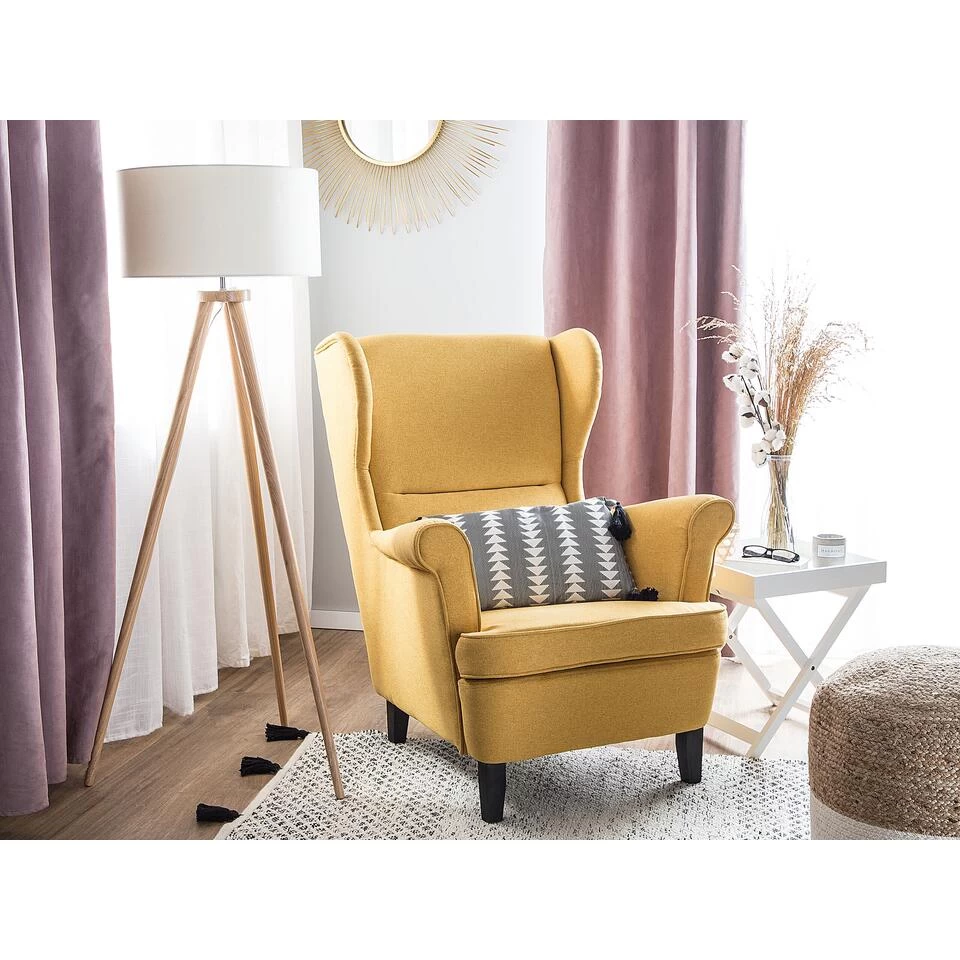 Beliani Oorfauteuil ABSON - Geel Polyester 4 Beliani Oorfauteuil ABSON - Geel Polyester - Image 2