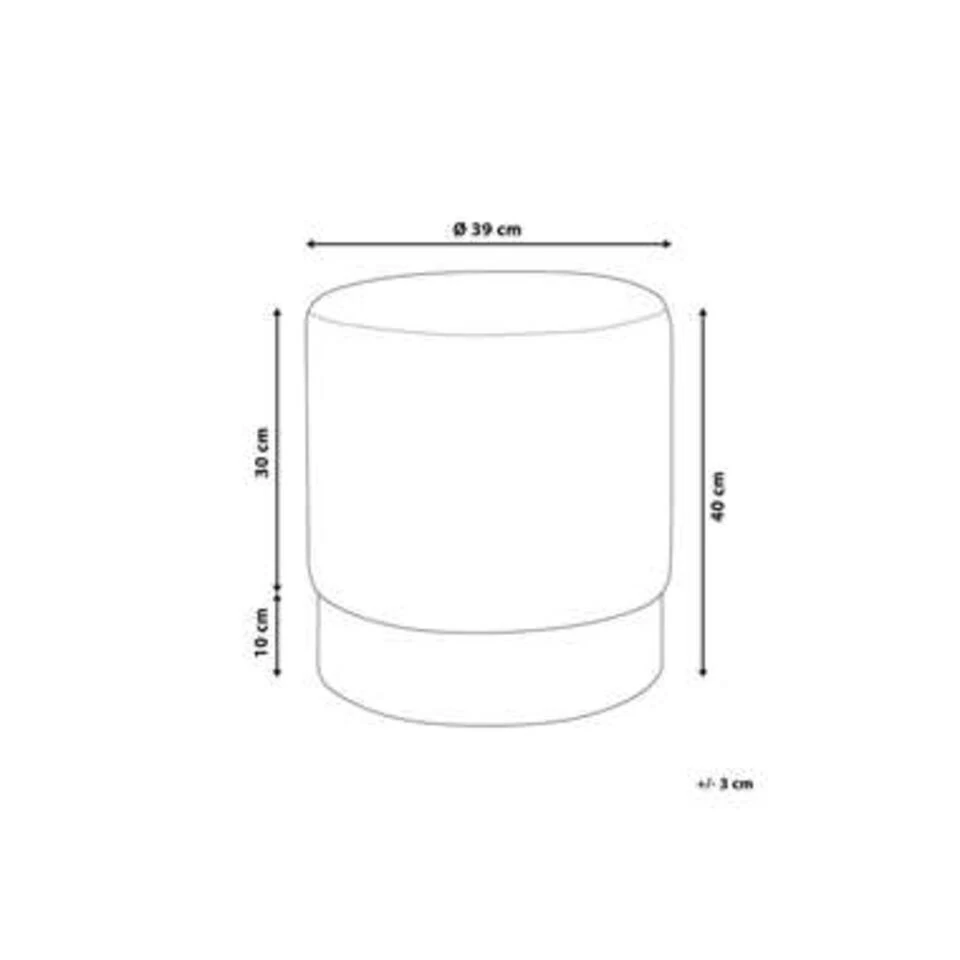 Beliani Poef SOPHIA - Grijs Fluweel 5 Beliani Poef SOPHIA - Grijs Fluweel - Image 3