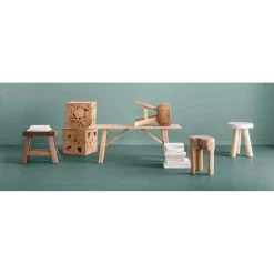 Decoratief Blok Naturel Teak Luuk - Bruin - 37x37x37 Cm -ZitMeester ComfortDesign sf 11990793 1000